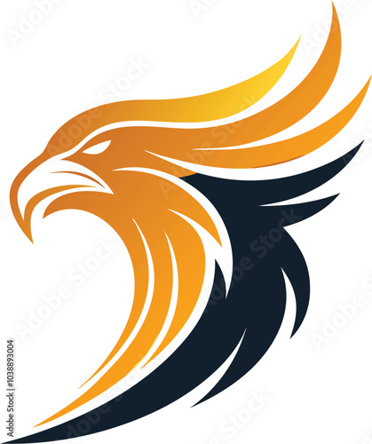Abstract Golden Eagle Logo Design Vector