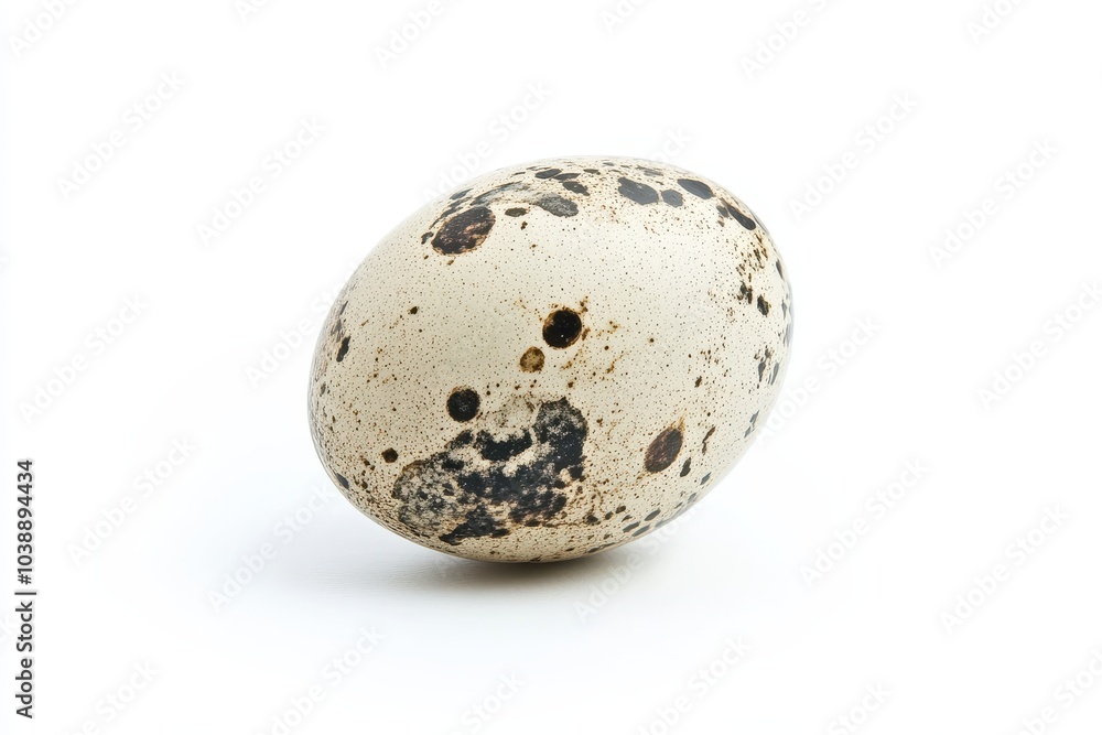 Single quail egg on a white background Single quail egg on a white background