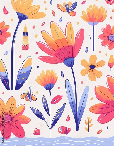 Flowers - Doodle Style Set
