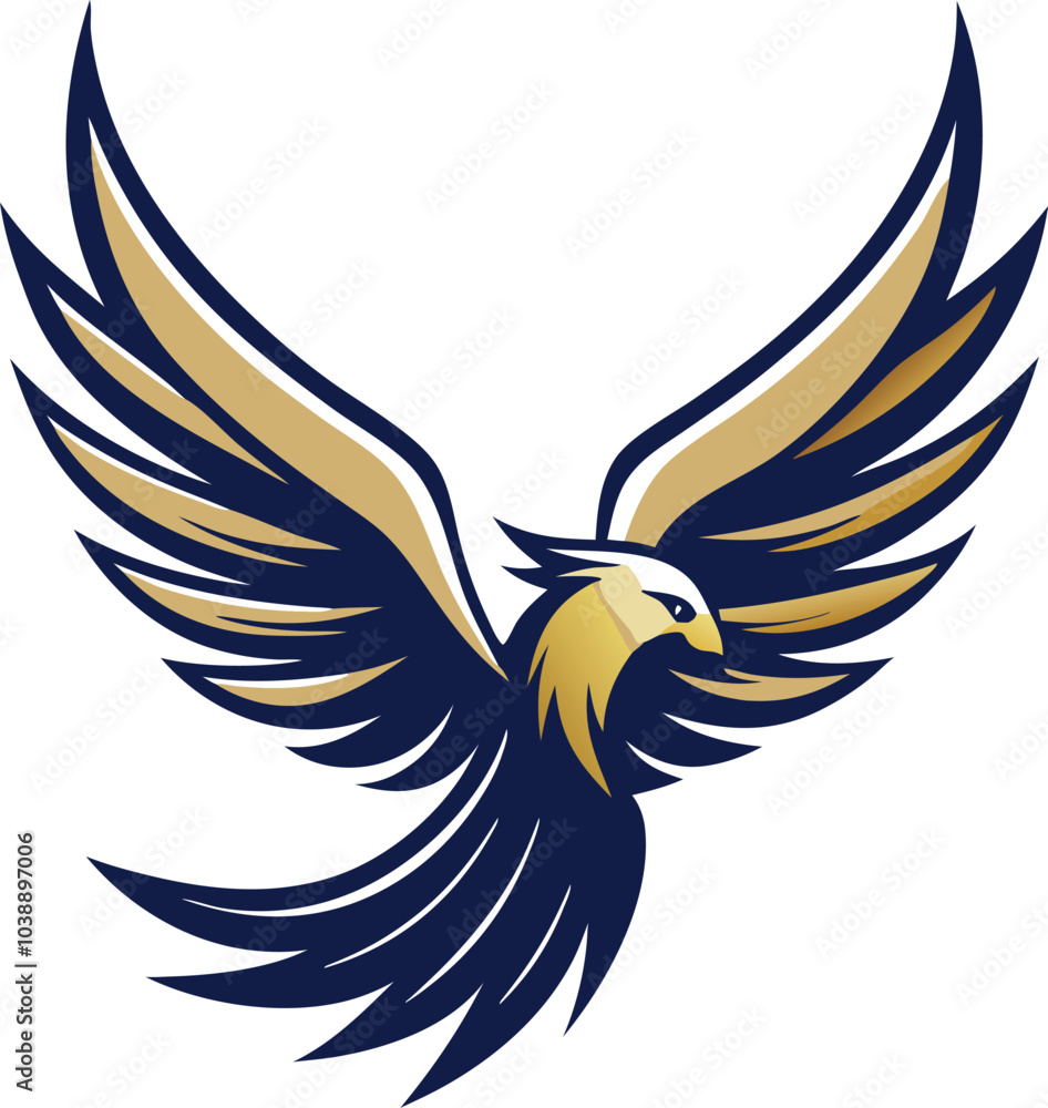 Fototapeta premium Soaring Golden Eagle with Spread Wings