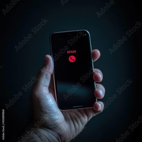 a person holding up a cell phone with a red light on it photo