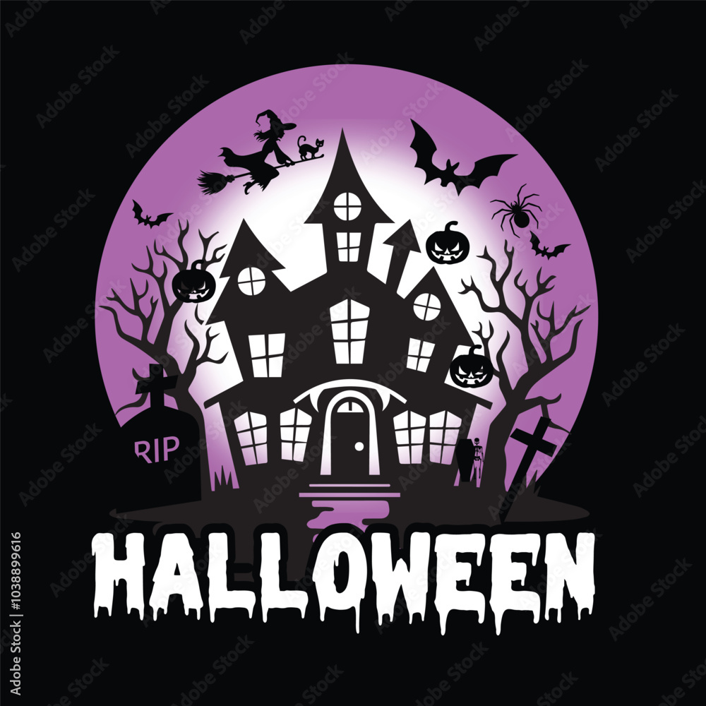 Halloween, Halloween house, black background Halloween, Halloween house, black background