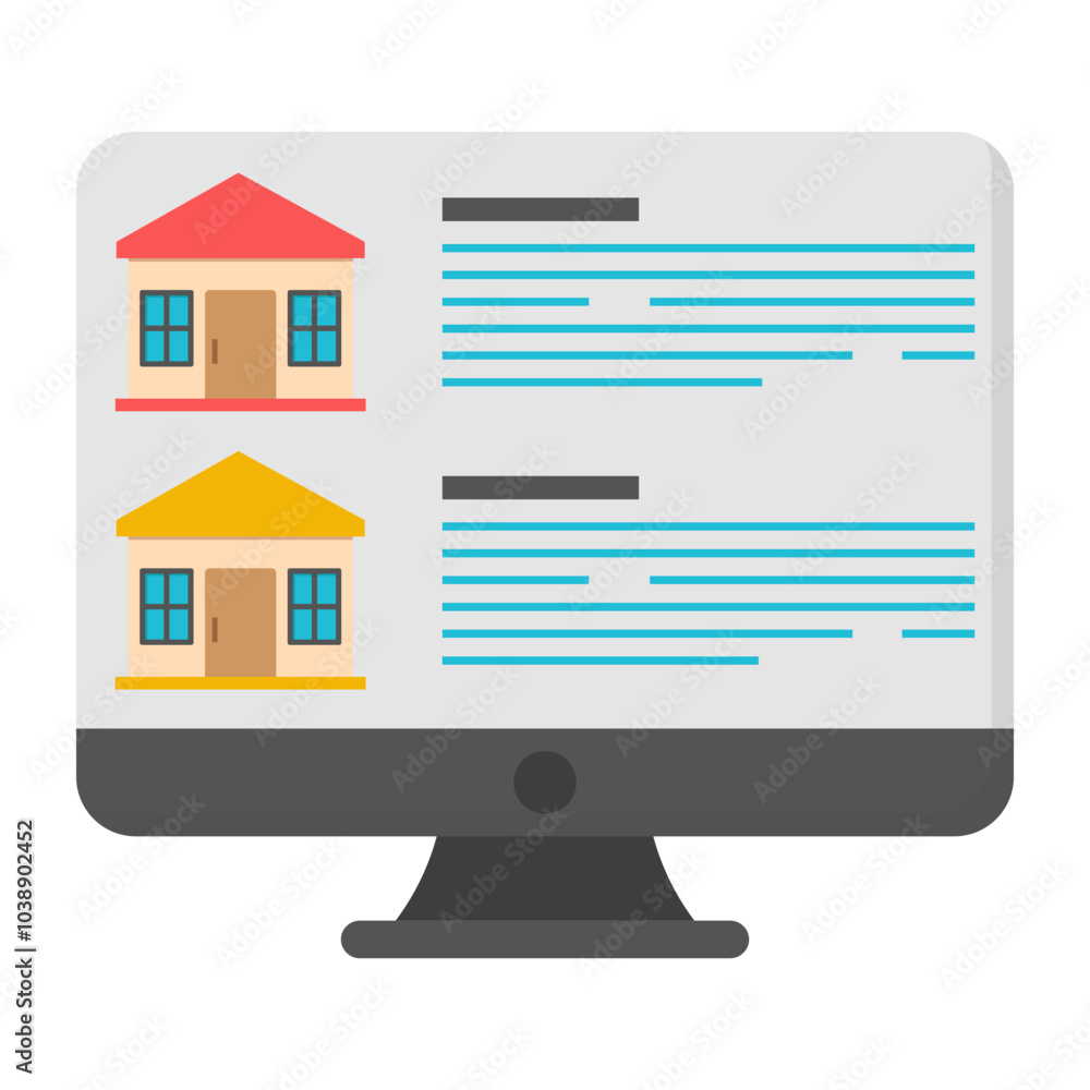 Conceptual flat design icon of online property
Conceptual flat design icon of online property