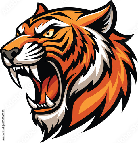 Wallpaper Mural Roaring Tiger Head Mascot Illustration Design Torontodigital.ca