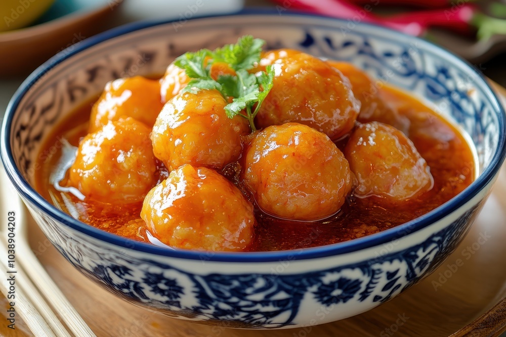 Sweet and sour shrimp balls are a Chinese Indonesian Peranakan dish