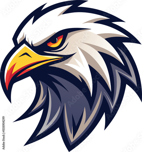 Powerful Eagle Head Mascot Design Illustration