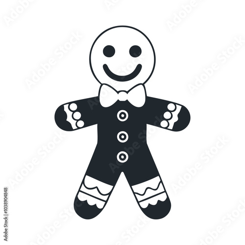 Christmas gingerbread man vector icon design isolated on white