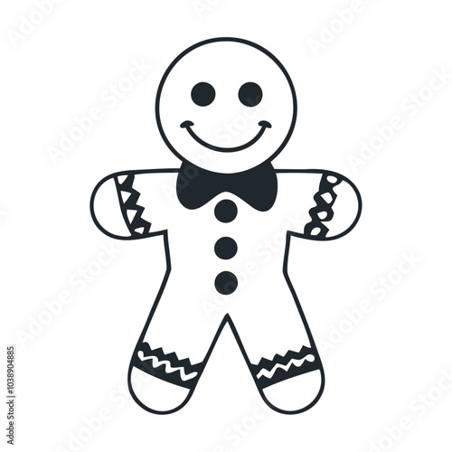 Christmas gingerbread man vector icon design isolated on white