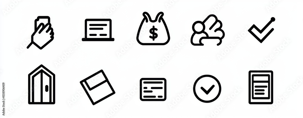 Fototapeta premium A modern collection of e-commerce and finance icons for the digital economy