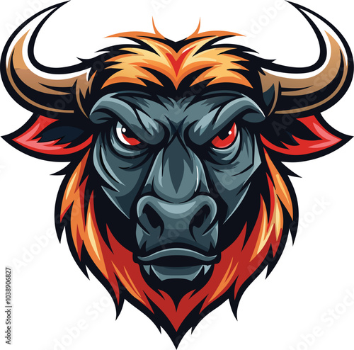 Fierce Bull Mascot Head Illustration Design