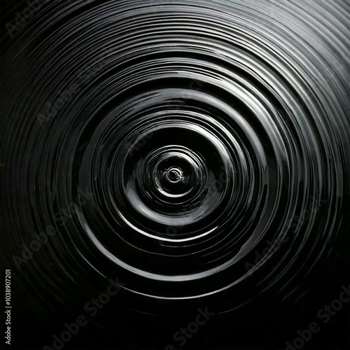 Obraz na płótnie concentric ripples in black water w salonie