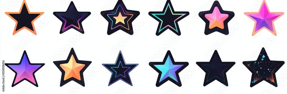 Obraz premium Icon element for web apps. Interactive computer assistant. AI stars icon. Set of Stock logos. AI enters command prompt to generate ideas. In-app chat with AI. Icon element for websites. UI element