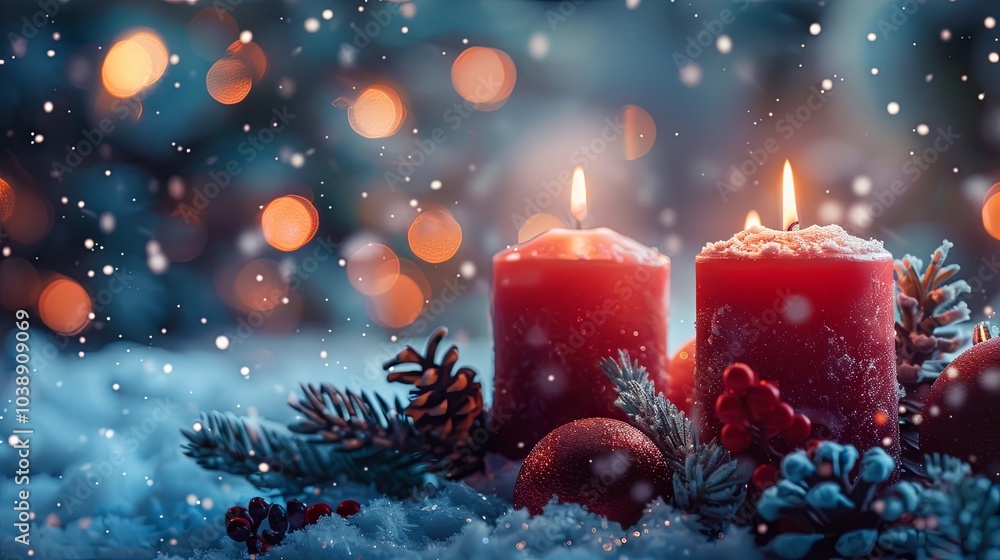 Fotografie candels on the christmas background