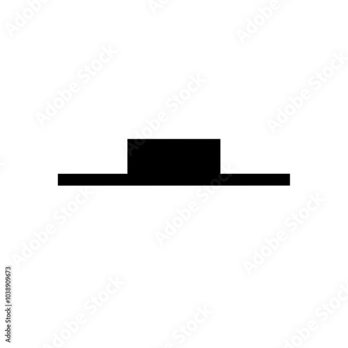 Black and white music half pause (rest) vector graphic