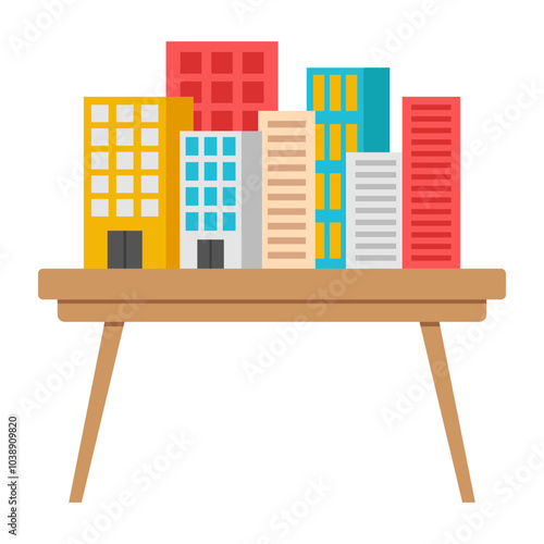 Modern design icon of commercial buildings

