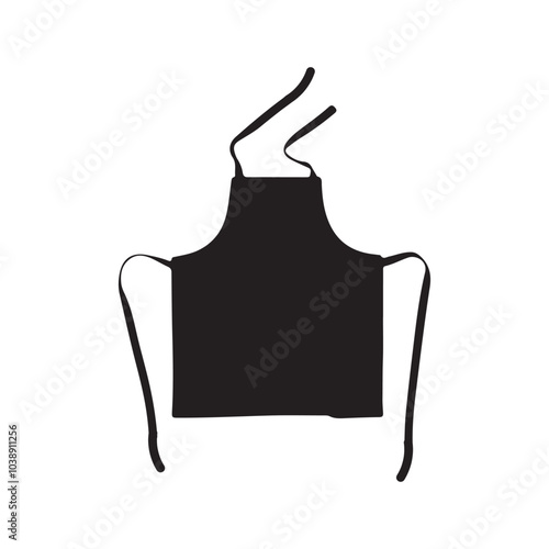 Kitchen Apron vector silhouette isolated on white background. Kitchen Apron icon vector illustration design.