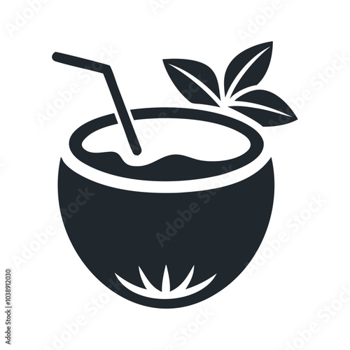 Coconut fruit food vector icon design