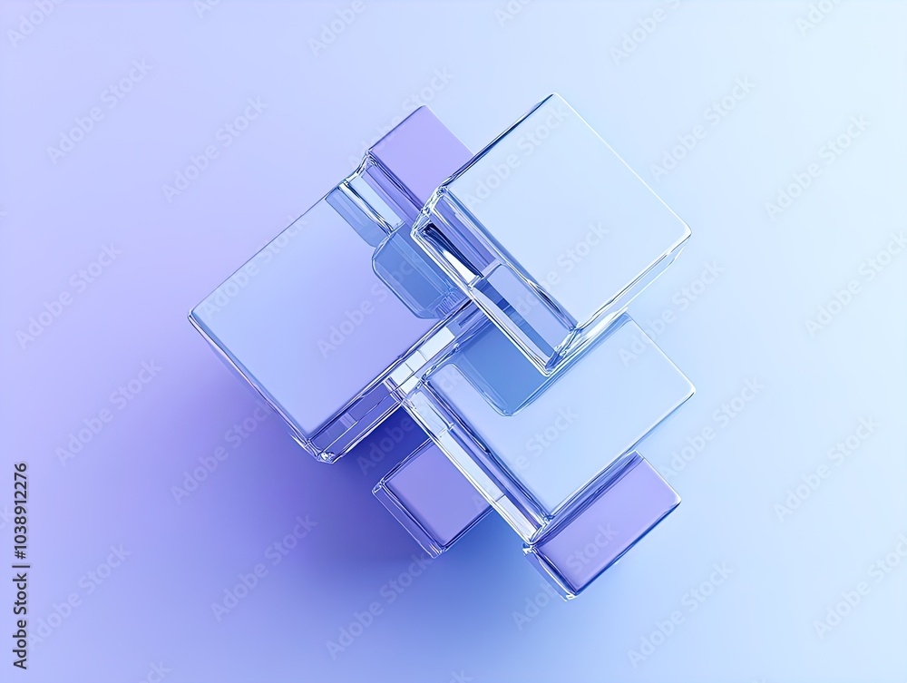 Obraz premium Dynamic Glass-Like Geometric Shapes: A Stunning Poster for Sporty Interiors, Casting Colorful Reflections and Adding Modern Elegance to Your Space