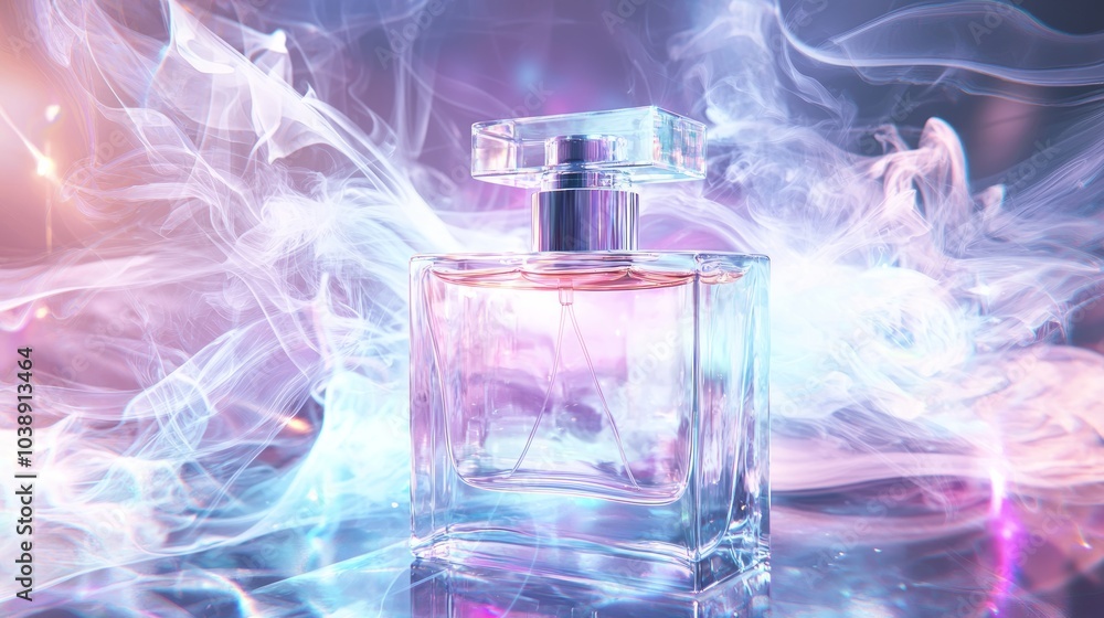 Dreamlike Luxury Perfume Mockup with Swirling Smoke and Ethereal Lighting Effects, Ultra-Detailed, Cinematic Light Dreamlike Luxury Perfume Mockup with Swirling Smoke and Ethereal Lighting Effects, Ultra-Detailed, Cinematic Light