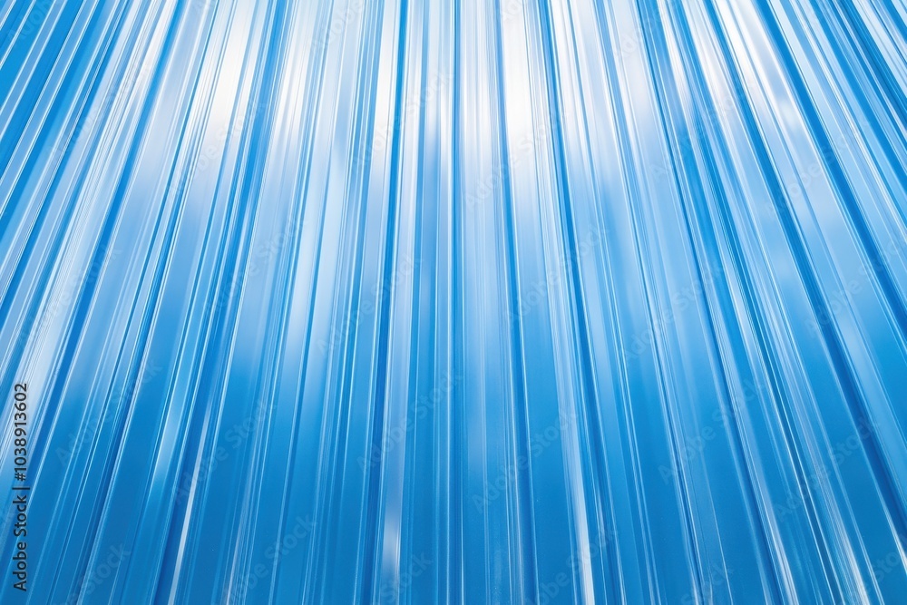 Translucent corrugated blue plastic surface suitable for partitions or roofing Translucent corrugated blue plastic surface suitable for partitions or roofing