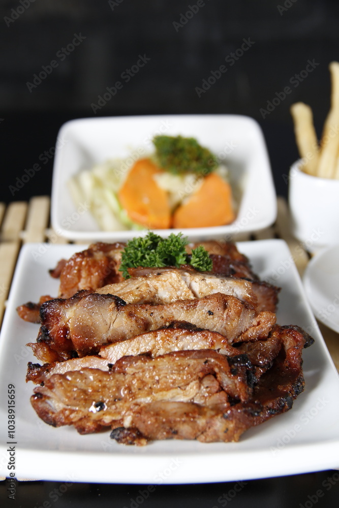 Gourmet Seafood Dish with Premium Flavors and Garnishes Gourmet Seafood Dish with Premium Flavors and Garnishes