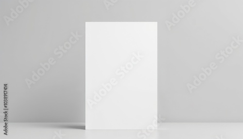 Blank flyer mockup on minimalistic gray background for advertising design