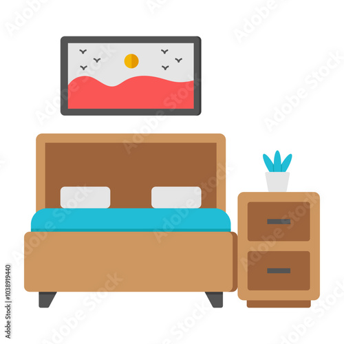 Premium download icon of bed

