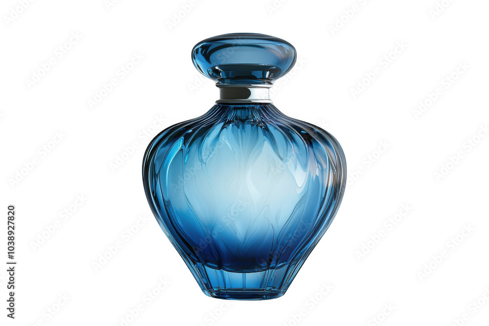 Blue perfume bottle isolated on transparent background, png file, no background png file