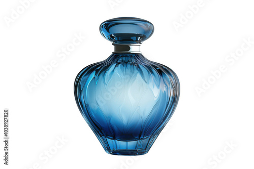 Obraz na płótnie Blue perfume bottle isolated on transparent background, png file, no background png file w salonie