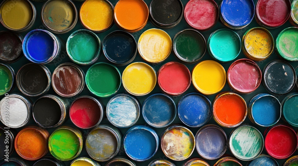 Colorful Paint Cans Colorful Paint Cans