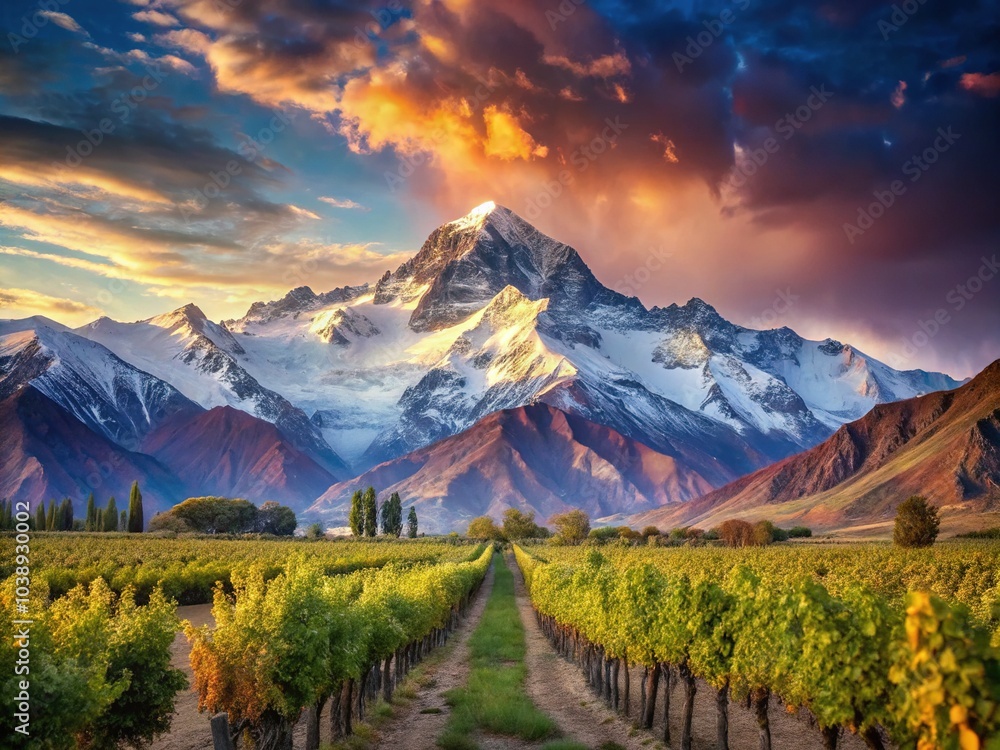 Surreal Aconcagua: A tapestry of mountain grandeur and vineyard bliss in Mendoza. Surreal Aconcagua: A tapestry of mountain grandeur and vineyard bliss in Mendoza.