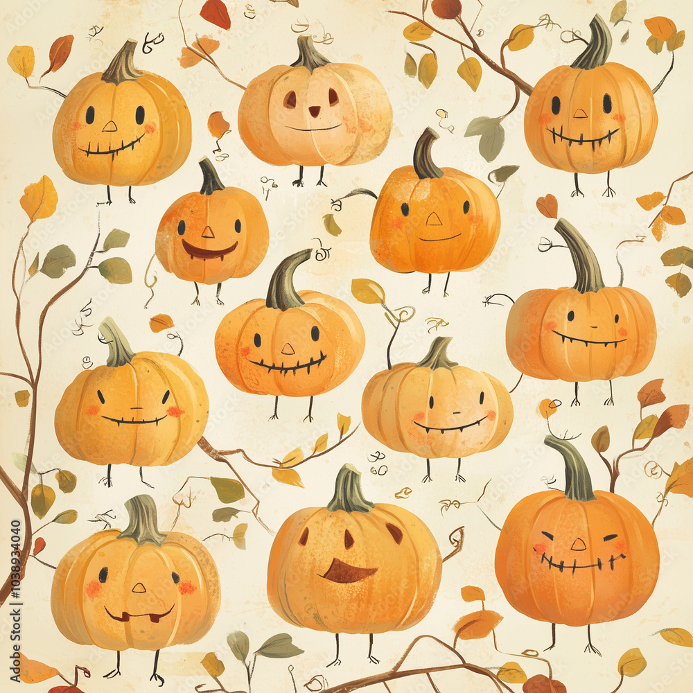 Background with small pumpkins - jacks Background with small pumpkins - jacks