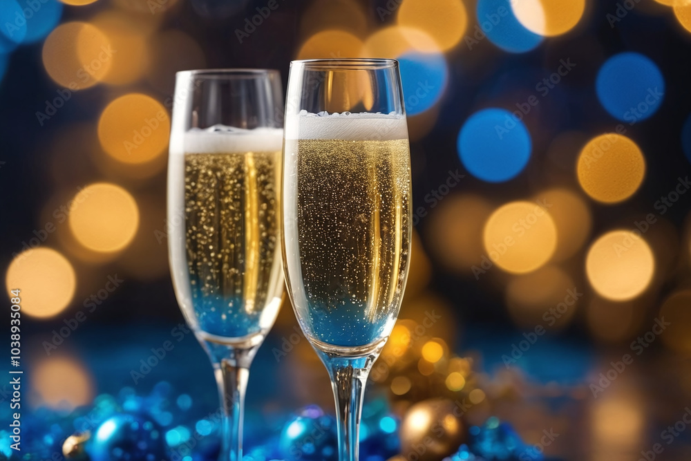 Two glasses with champagne with fancy background Two glasses with champagne with fancy background