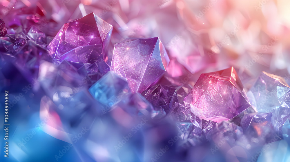 Abstract Background of Purple and Blue Crystals Abstract Background of Purple and Blue Crystals