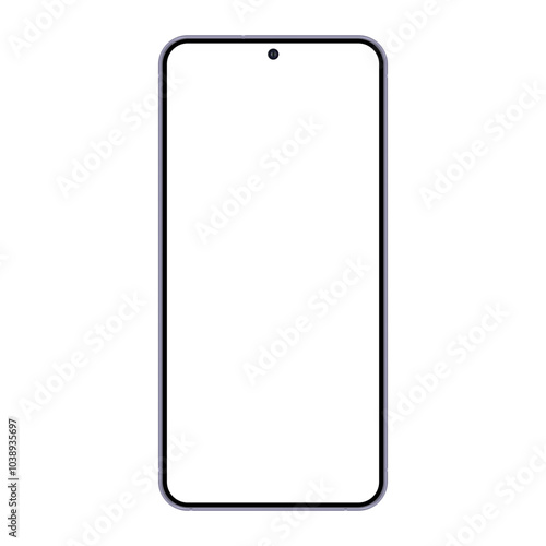 Modern Frameless Smartphone Mockup With Blank Screen, Front View. Vector Illustration