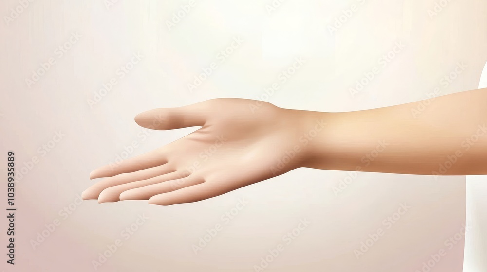 A realistic depiction of an open hand, symbolizing greeting, offering, and welcoming gestures in a soft background. A realistic depiction of an open hand, symbolizing greeting, offering, and welcoming gestures in a soft background.