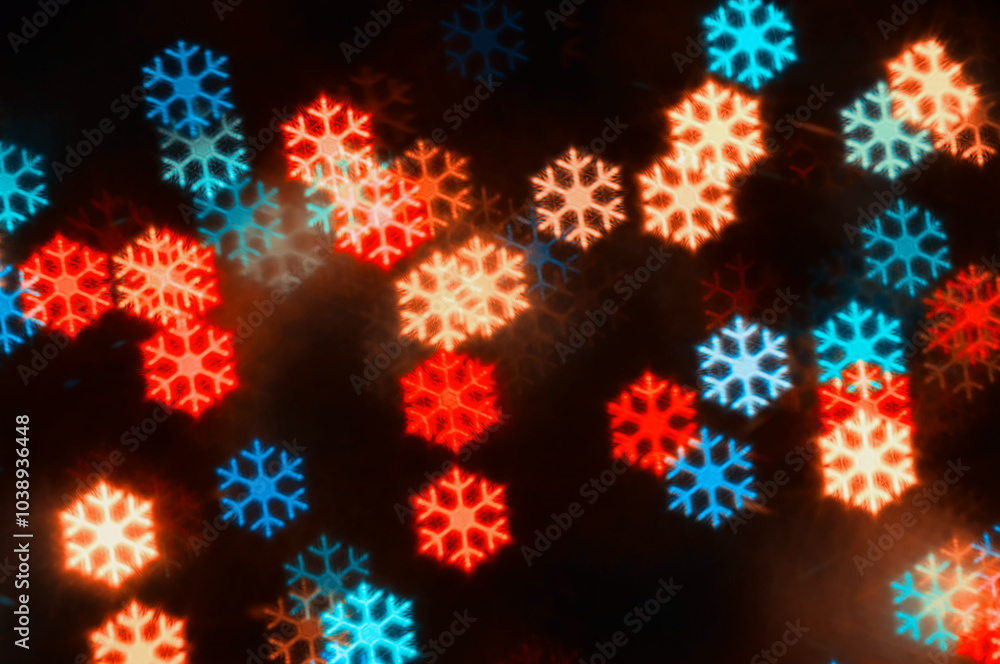 Christmas lights background, holiday Christmas glowing color lights with sparkles, blurred bright abstract Christmas snowflakes bokeh Christmas lights background, holiday Christmas glowing color lights with sparkles, blurred bright abstract Christmas snowflakes bokeh