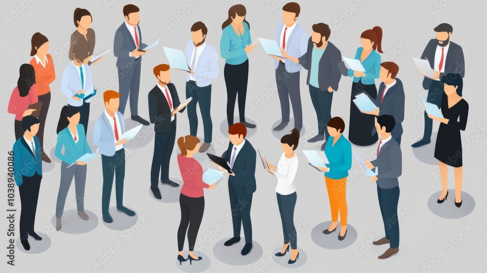 A vibrant group of professionals engaged in discussion and collaboration, showcasing teamwork in a modern office setting. A vibrant group of professionals engaged in discussion and collaboration, showcasing teamwork in a modern office setting.