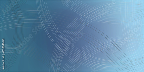 Abstract blue background with gradient lines and waves. Vector illustration for your design. Abstract glowing wave lines on a dark blue background. Dynamic wave pattern. Modern smooth oval lines.Abstr
