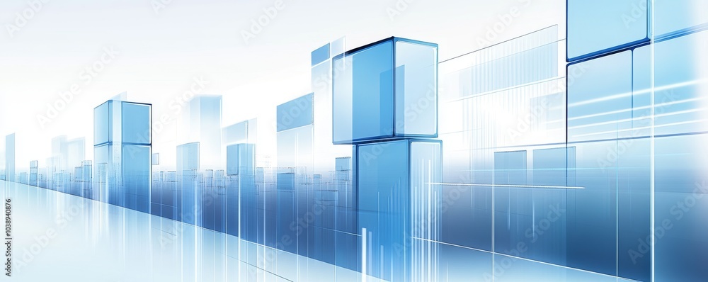 Abstract digital design with floating blue cubes and lines, creating a futuristic atmosphere for technology and innovation themes. Abstract digital design with floating blue cubes and lines, creating a futuristic atmosphere for technology and innovation themes.