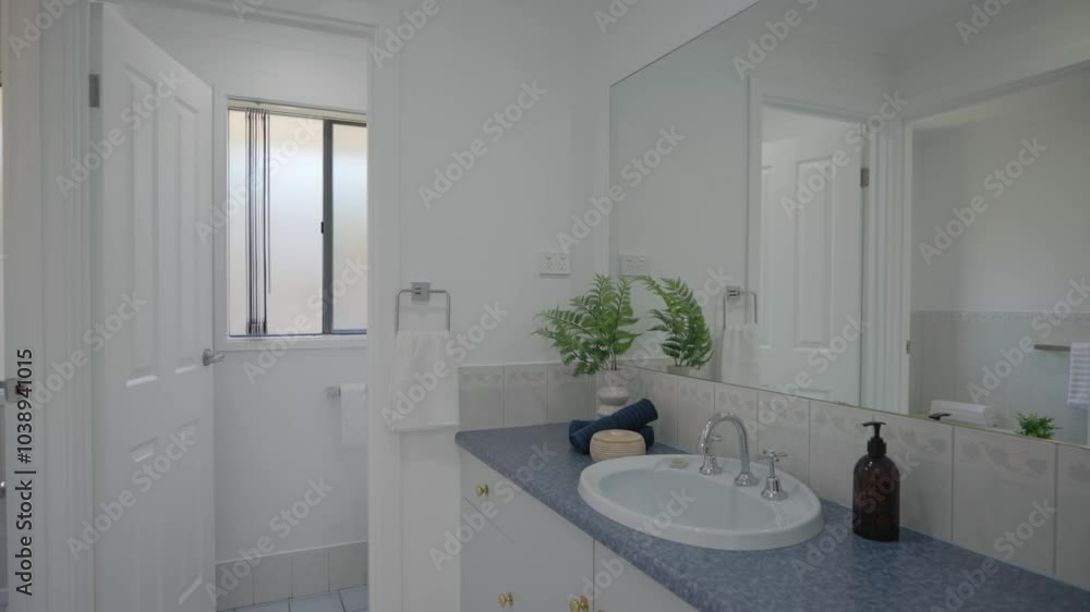 Modern bright bathroom vanity area Modern bright bathroom vanity area