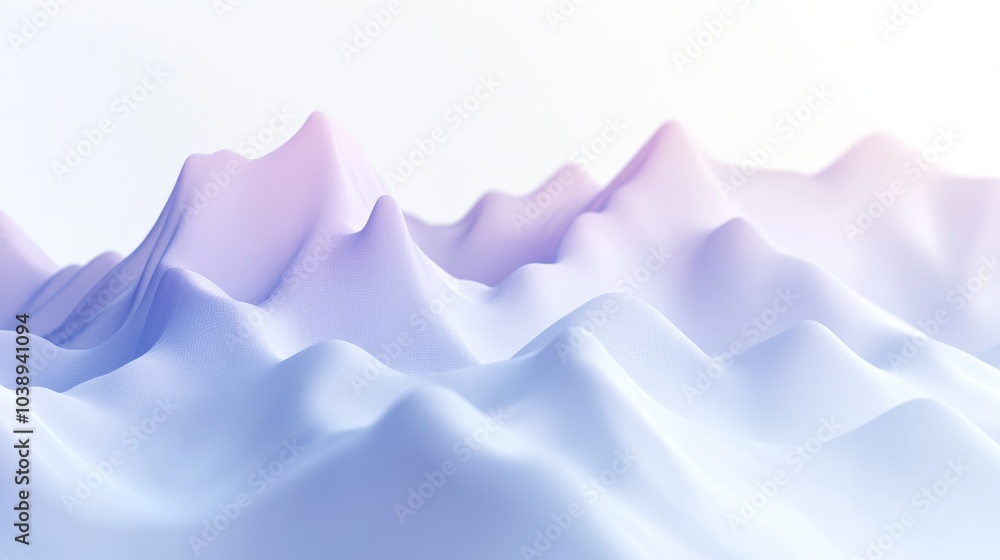 Obraz premium Abstract landscape featuring soft, undulating waves in pastel colors. Perfect for backgrounds and digital design.
