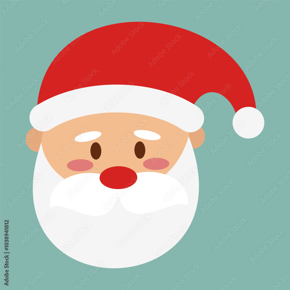Simple Santa Claus faces in Christmas style flat illustration Simple Santa Claus faces in Christmas style flat illustration