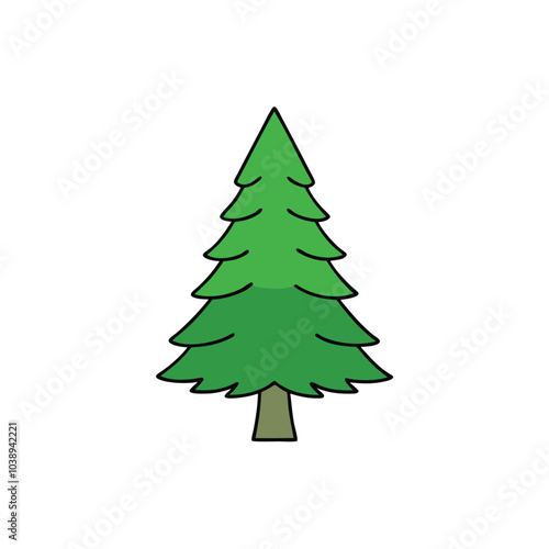 Elegant cedar tree silhouette vector art perfect for nature-themed designs, landscapes, and eco-friendly branding. Versatile for decor, posters, and digital projects.