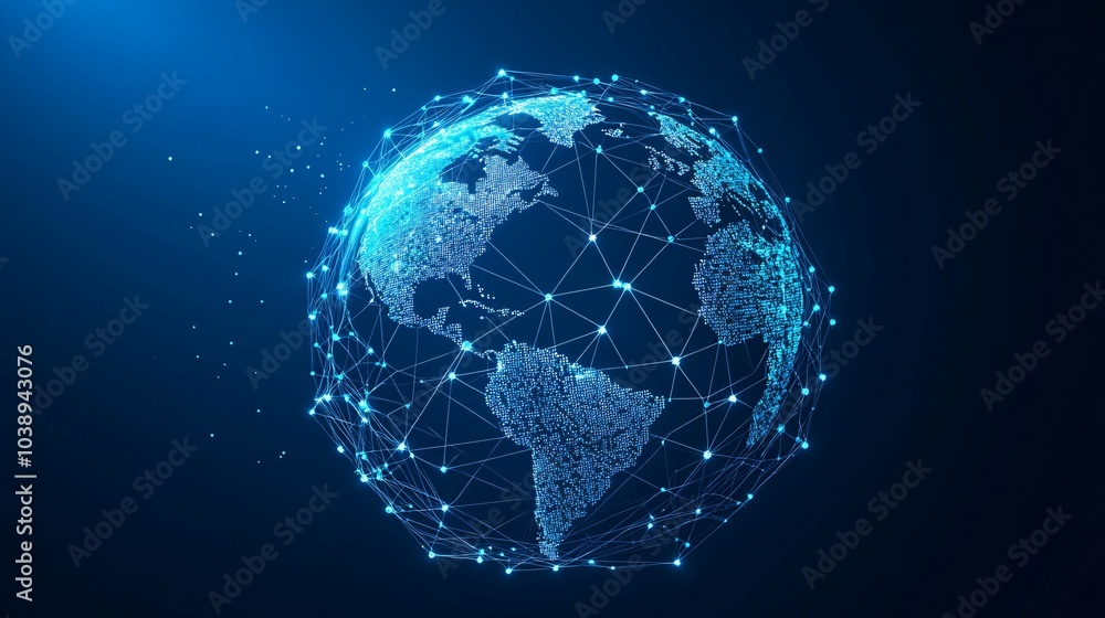 Fototapeta premium Digital Globe with Network Connections