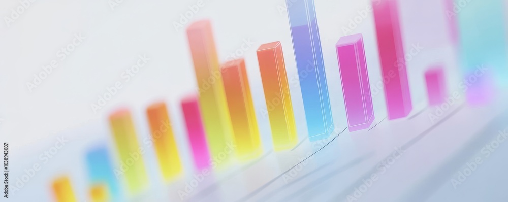 Colorful data visualization with vibrant bars representing growth and analysis in a modern financial environment. Colorful data visualization with vibrant bars representing growth and analysis in a modern financial environment.