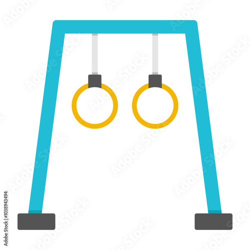 Vector design of gymnastic rings, flat icon

