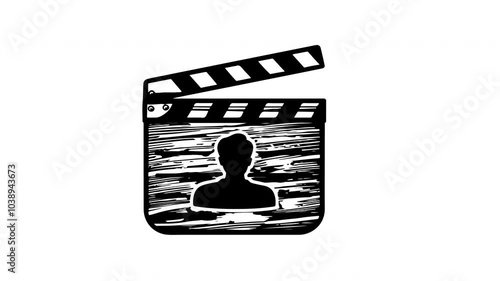 Animation forms a sketch of the clapperboard icon