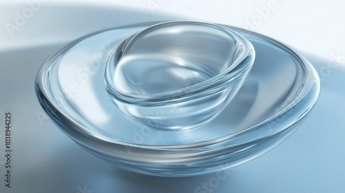 Elegant glass bowls in layered design, showcasing modern aesthetics and clarity, perfect for home decor or table settings.
