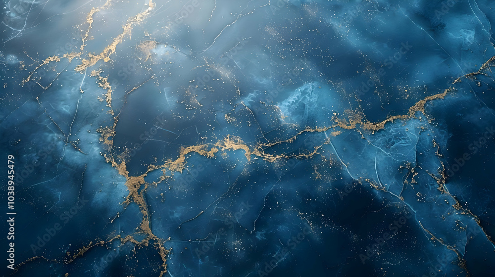 Abstract Blue and Gold Marble Background Abstract Blue and Gold Marble Background